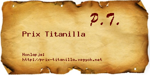 Prix Titanilla névjegykártya